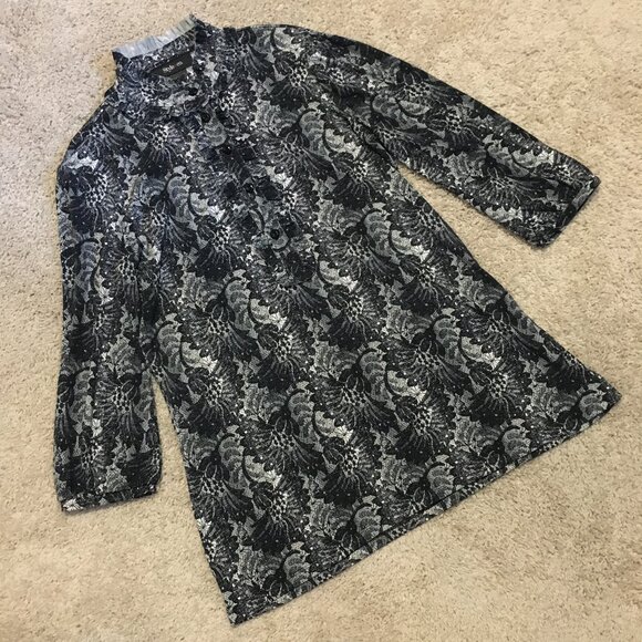 Dark Victorian Gothic Mockneck Frilly Button Down Blouse - Picture 11 of 16